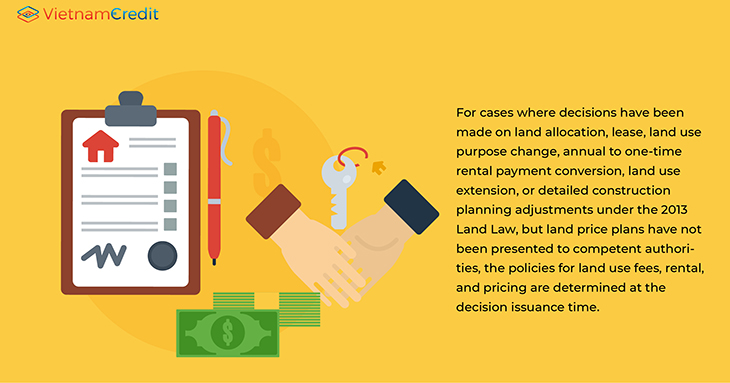 policies for land use fees, rental, and pricing Vietnam real estate