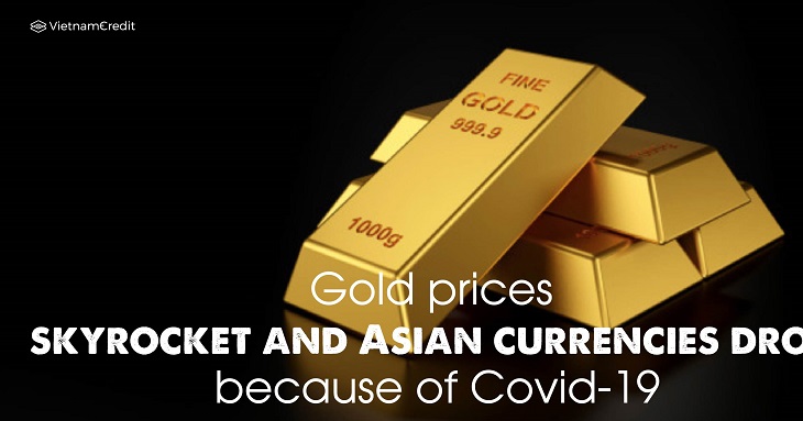 Gold prices skyrocket and Asian currencies drop because of Covid-19